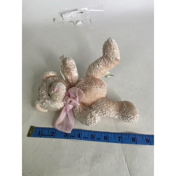 Vintage Russ Baby Tinkle Pink Teddy Bear Plush Stuffed Toy with Bow Chenille - Picture 5 of 5
